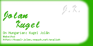 jolan kugel business card